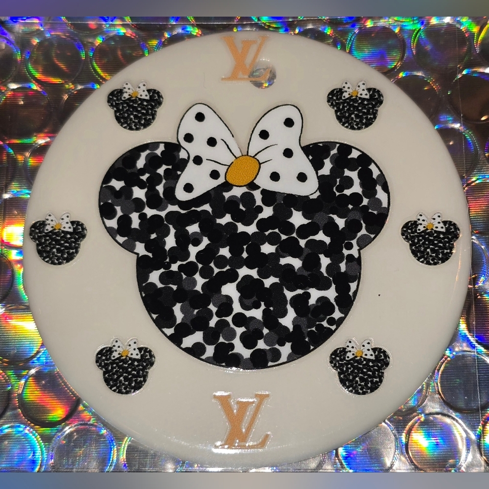 Minnie Mouse Outline Custom Christmas Ornament with Real Pearl #1014